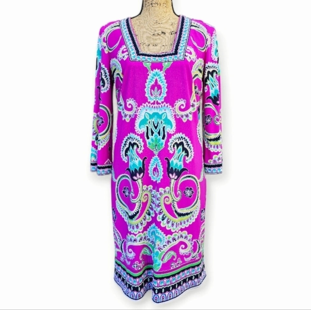 Laundry By Shelli Segal Women's Fuchsia Paisley Print Dress, Size 6